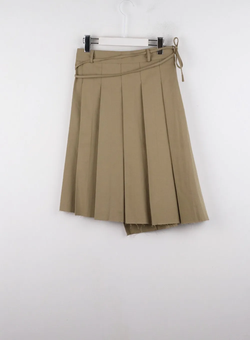 Knotted Wrap Mid-Pleated Skirt CD319