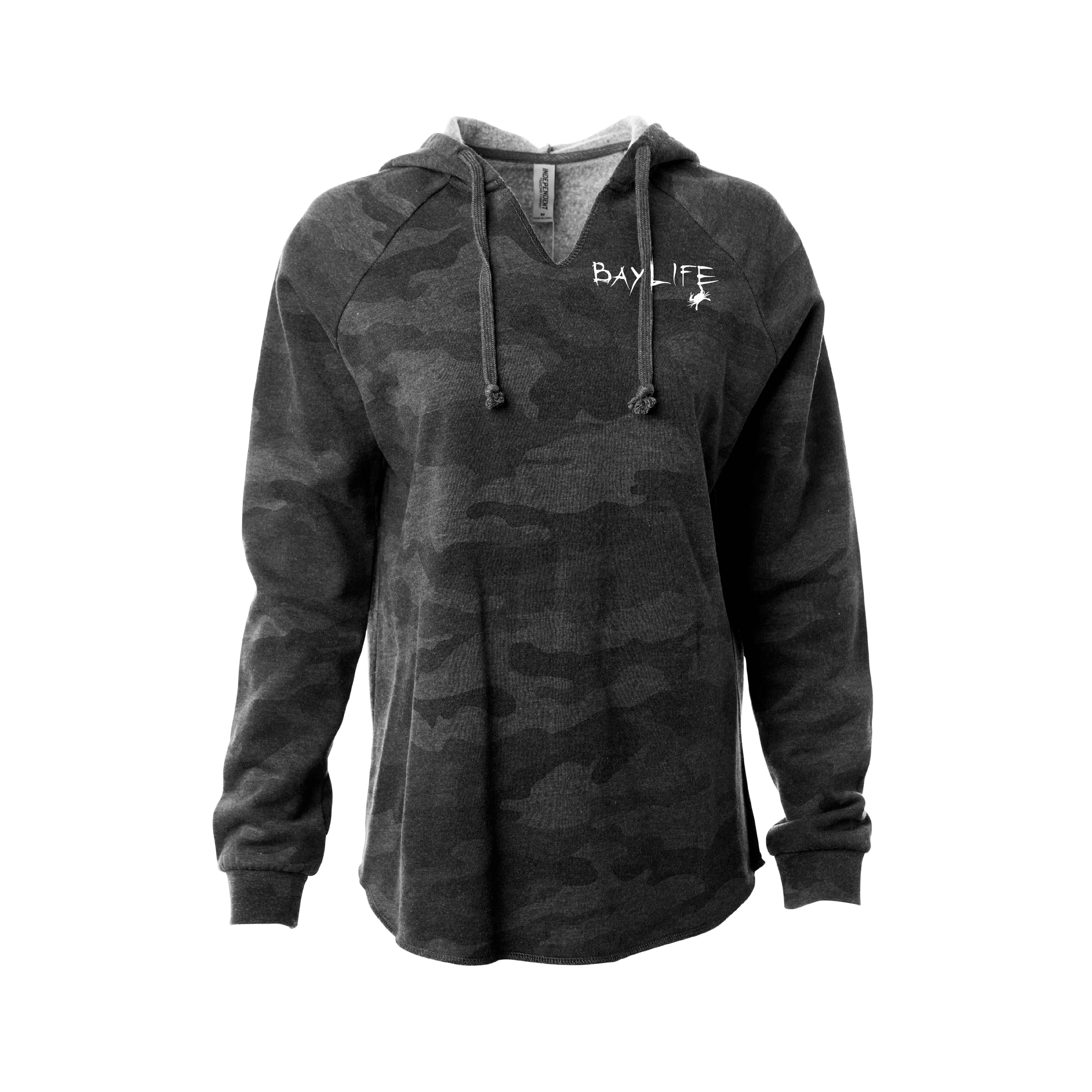 Ladies Premium "Bay Washed" Hoodie | Black Camo