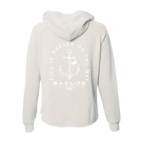 Ladies Zip Premium "Bay Washed" Hoodie | Bone