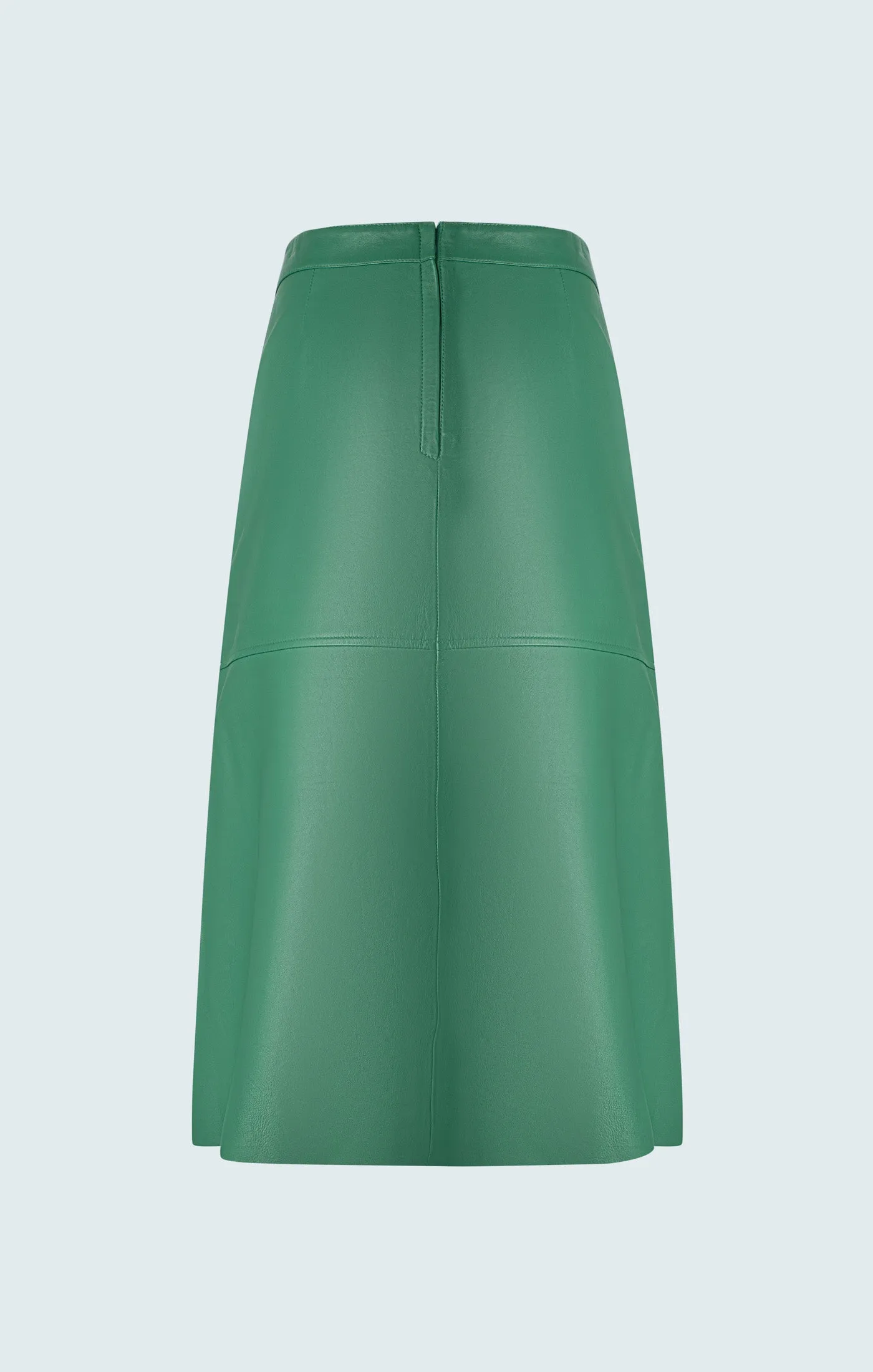 Leather A-Line Midi Skirt