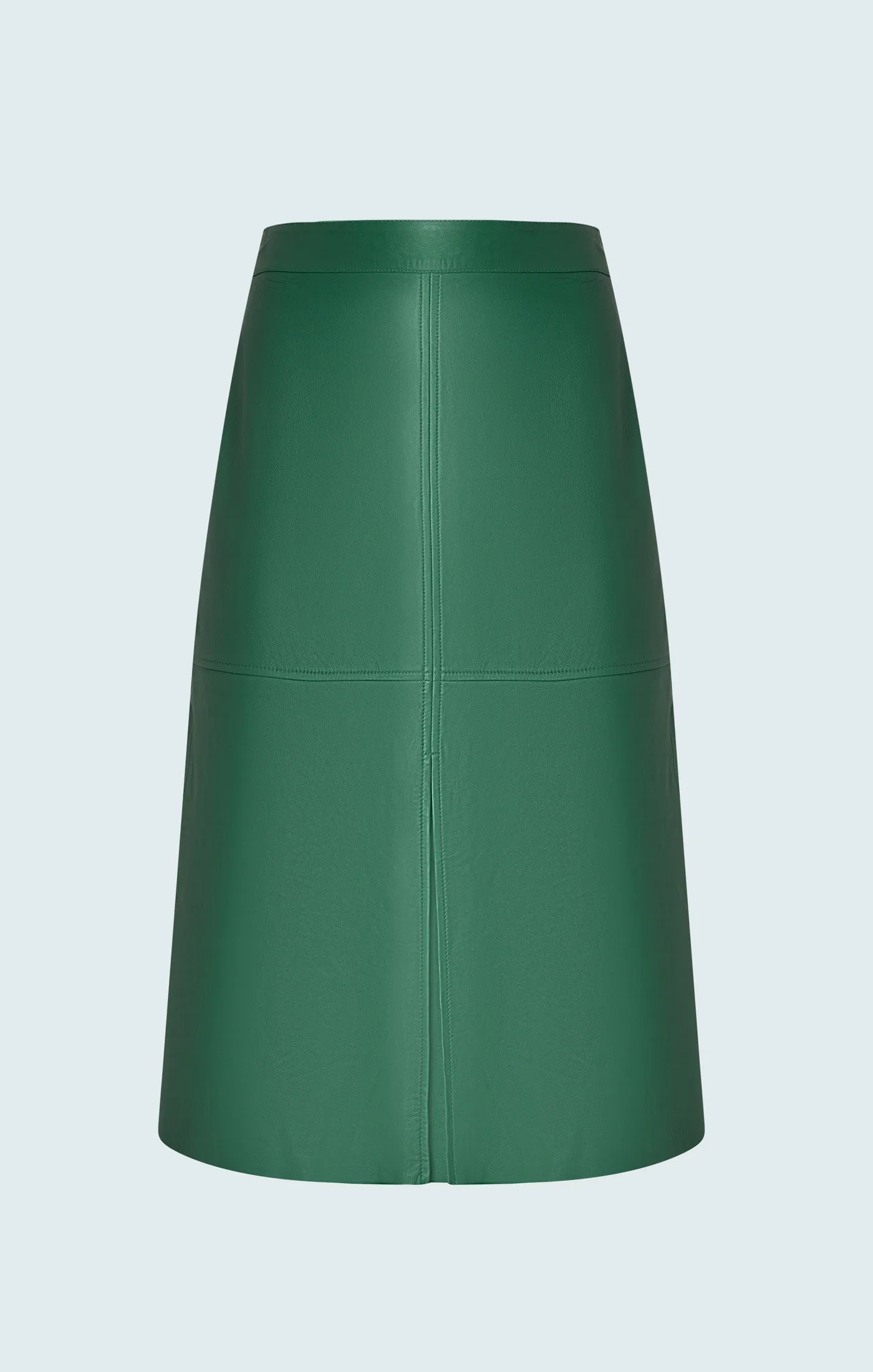 Leather A-Line Midi Skirt