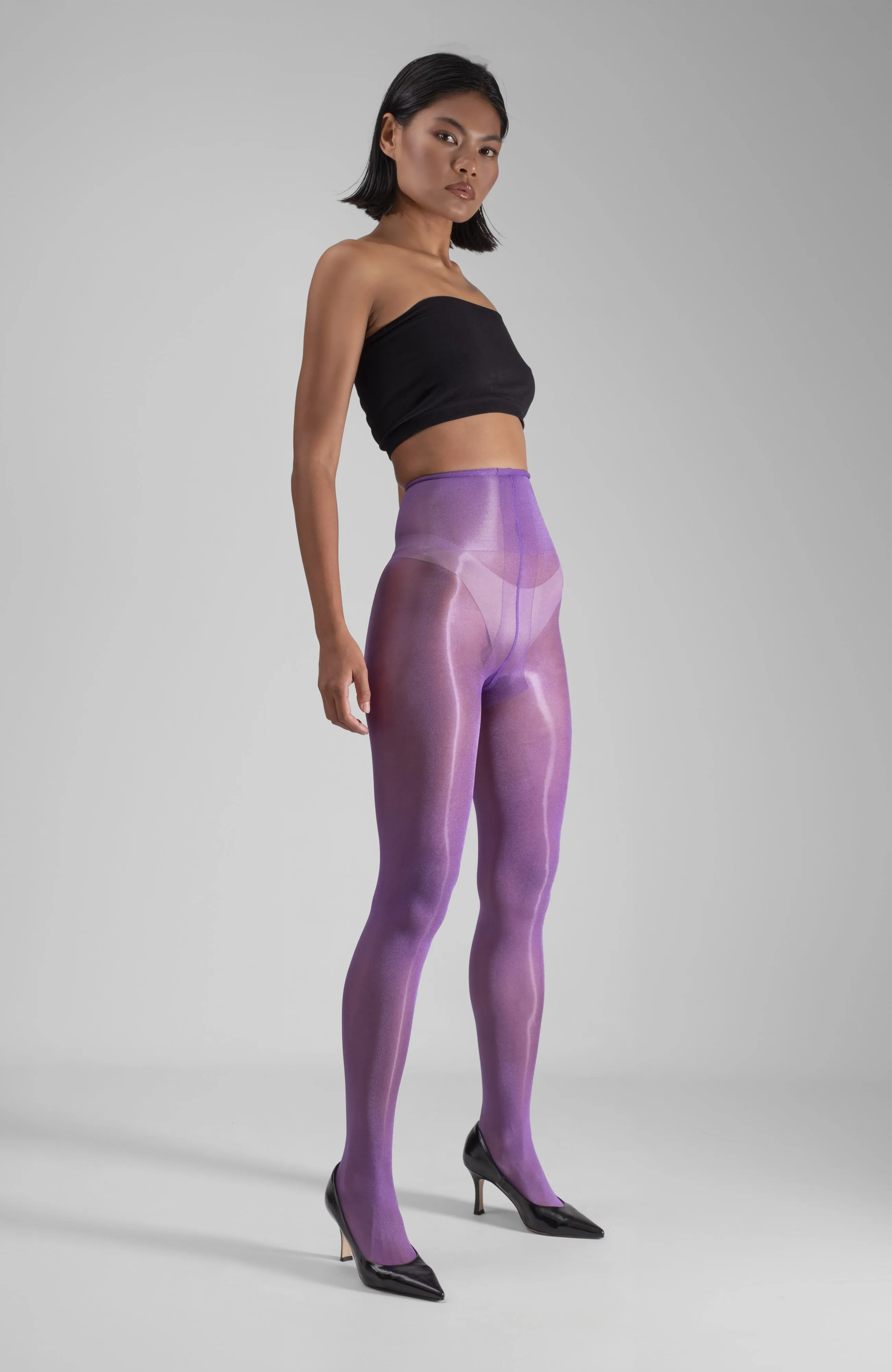 LECHERY® LUSTROUS SILKY SHINY 40 DENIER PANTYHOSE - PURPLE