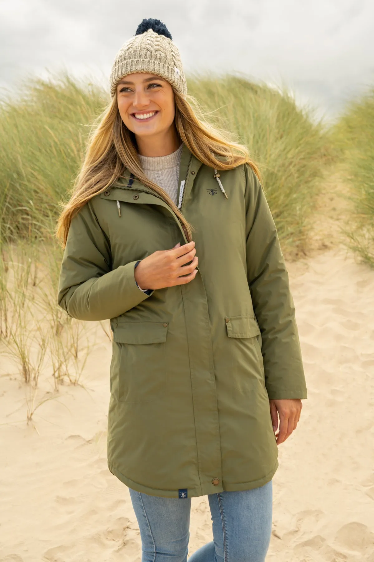 Lighthouse Womens Iona Long Coat Khaki