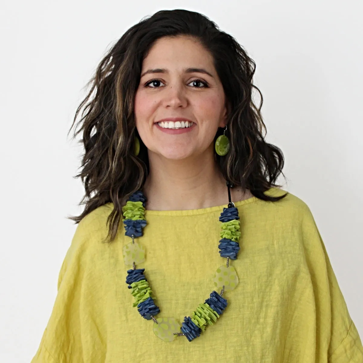 Lime Green Leather Valencia Necklace