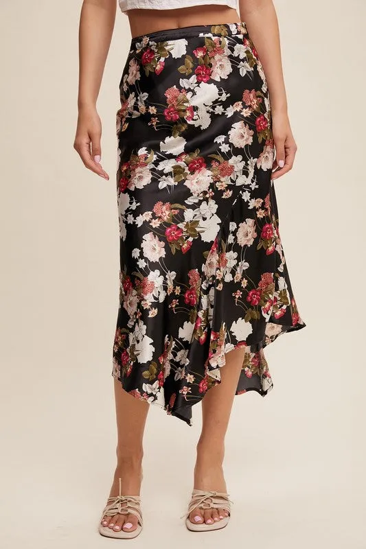 Lola Ruffle Hem Midi Skirt