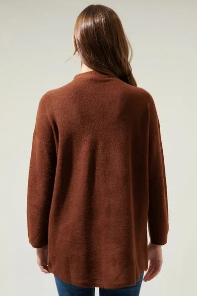 Loose Fit Tunic Sweater | Brown