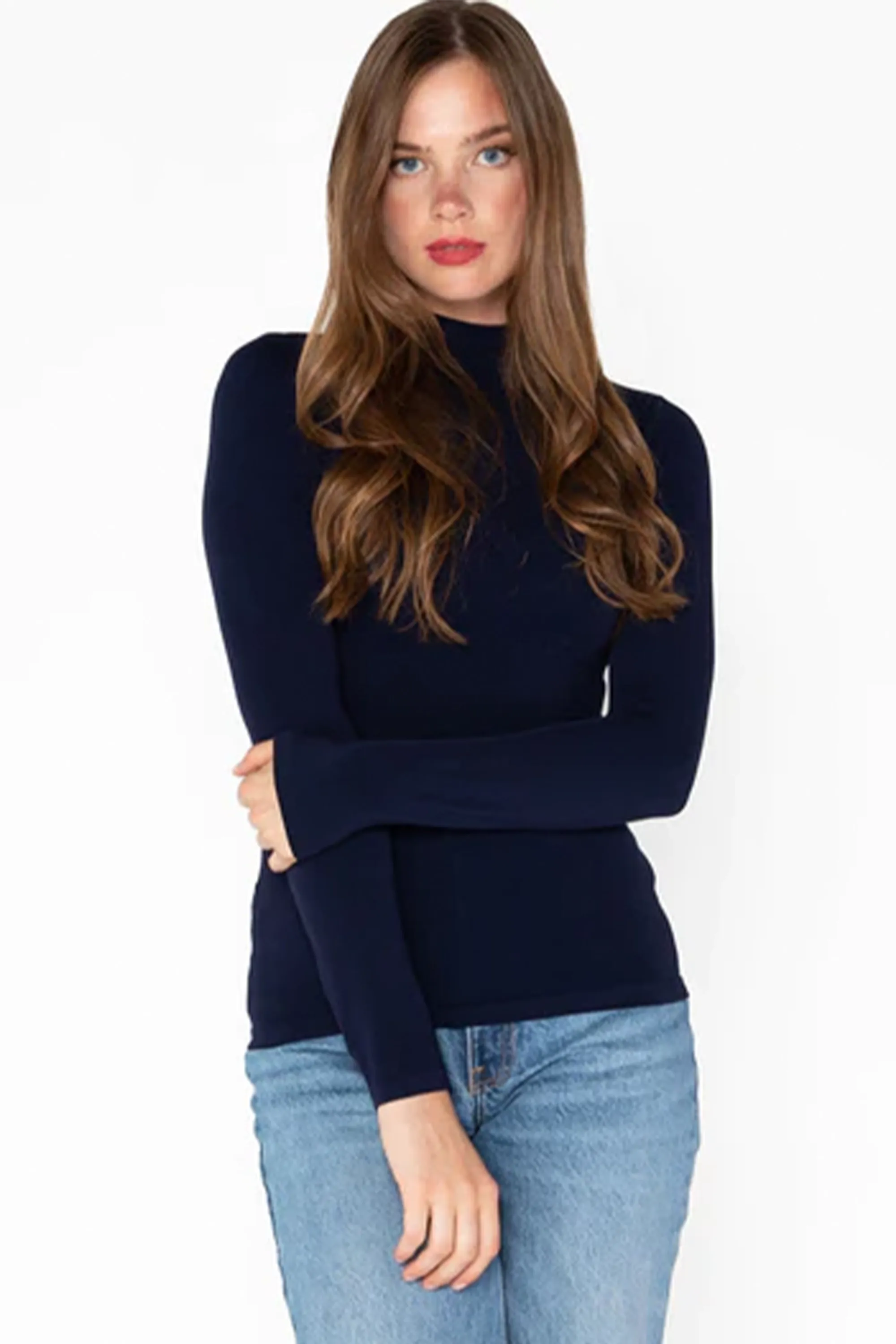 LS MOCK NECK TOP