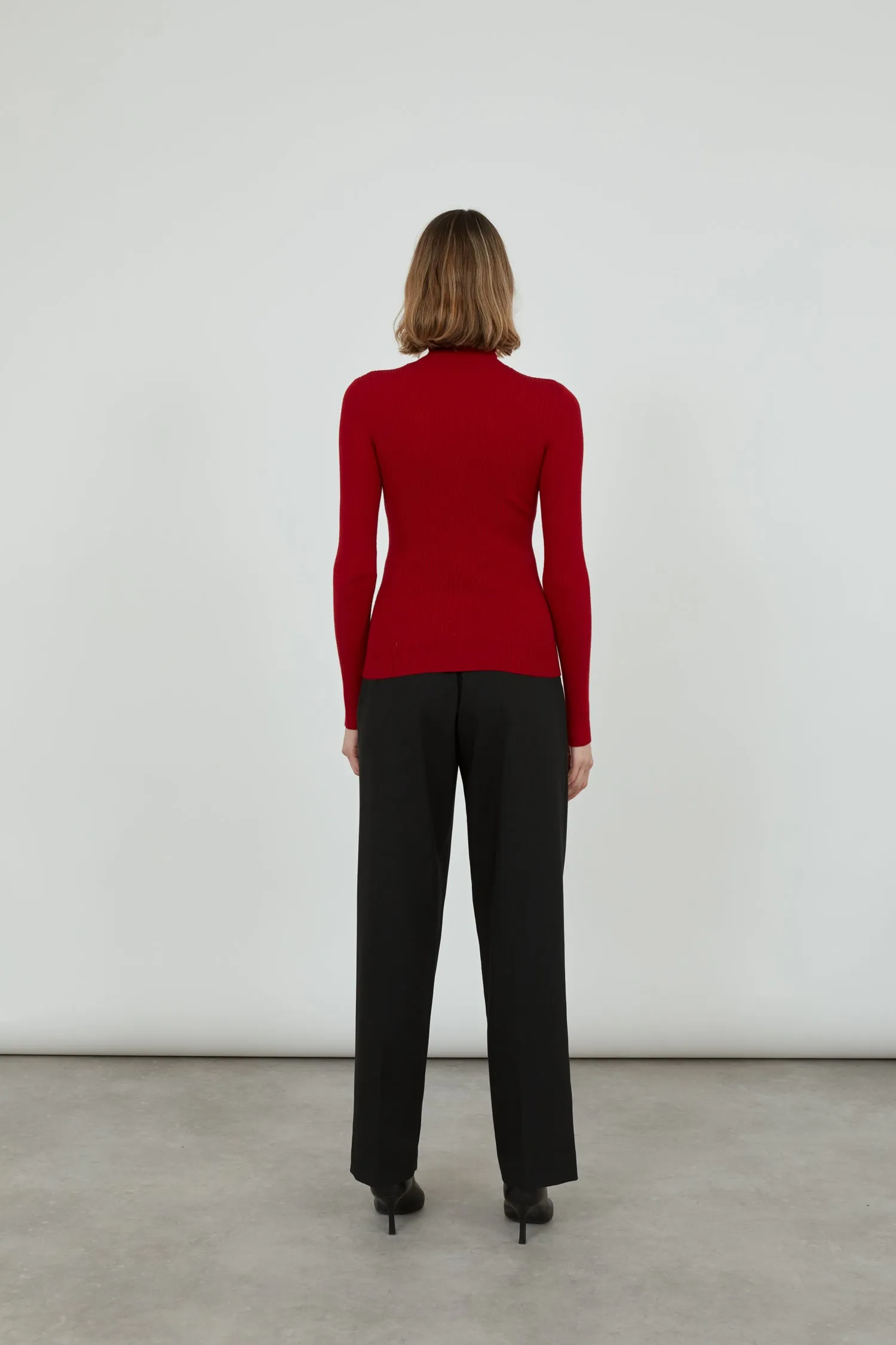 Lucy knitted top | Red - Merino wool