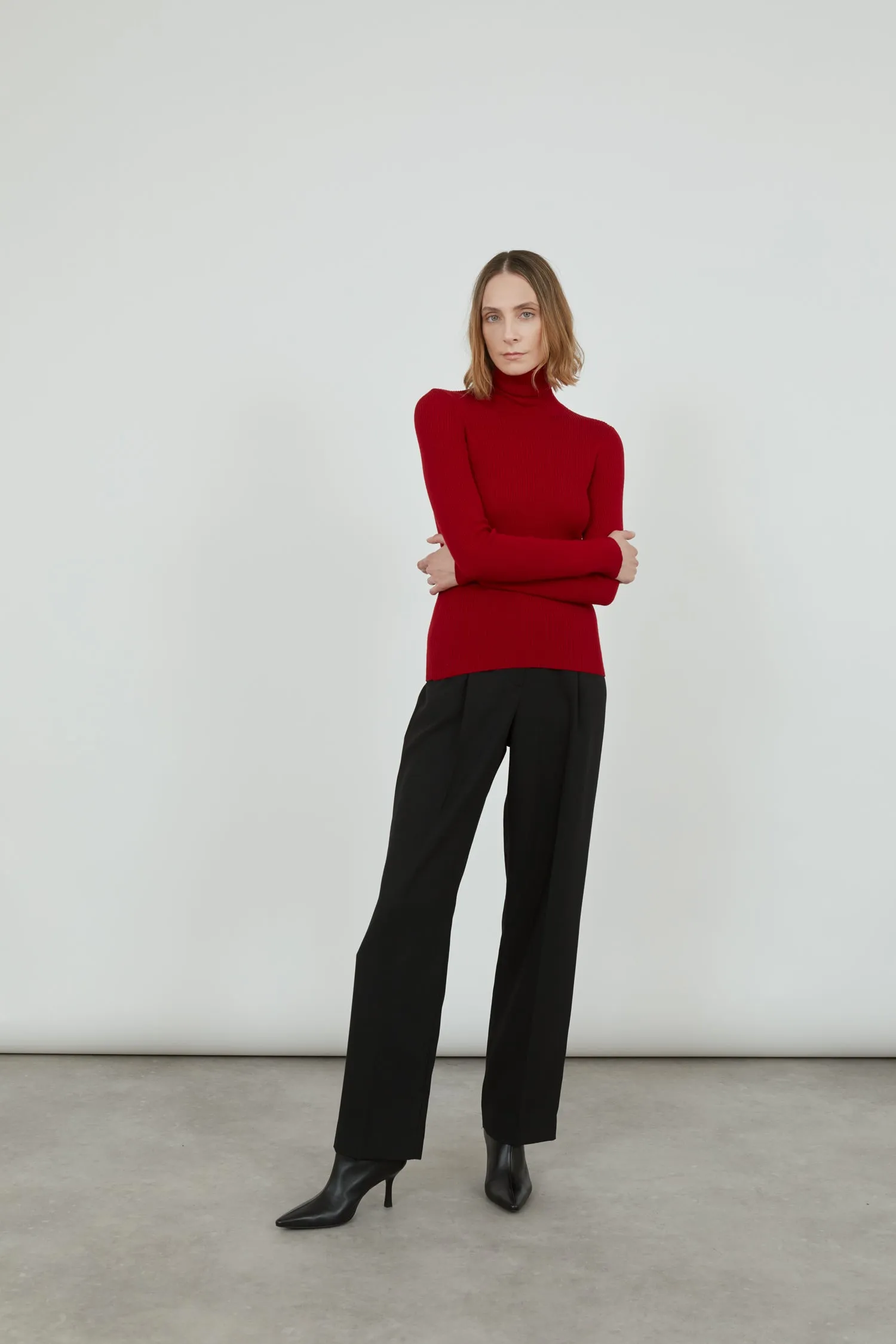 Lucy knitted top | Red - Merino wool