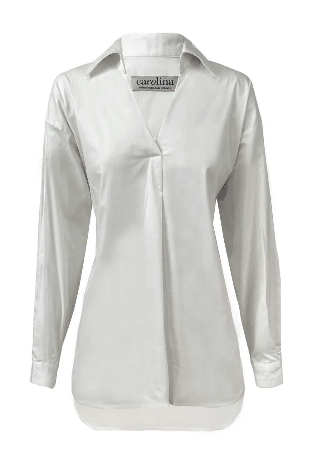 Lynette Collared Long Sleeve Shirt White