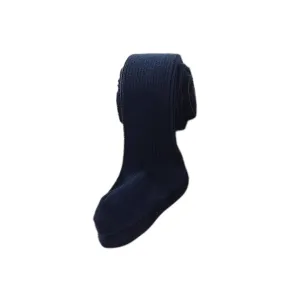 Ma Mer Classic Cotton Ribbed Tights - Navy