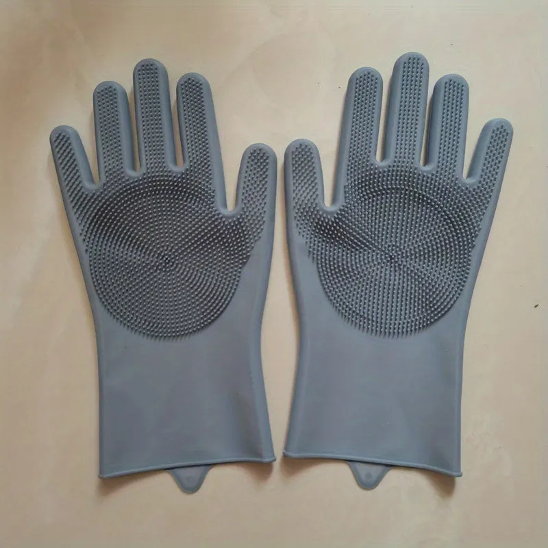 Magic Silicone Gloves Waterproof Cleaning  Dishwashing Combo