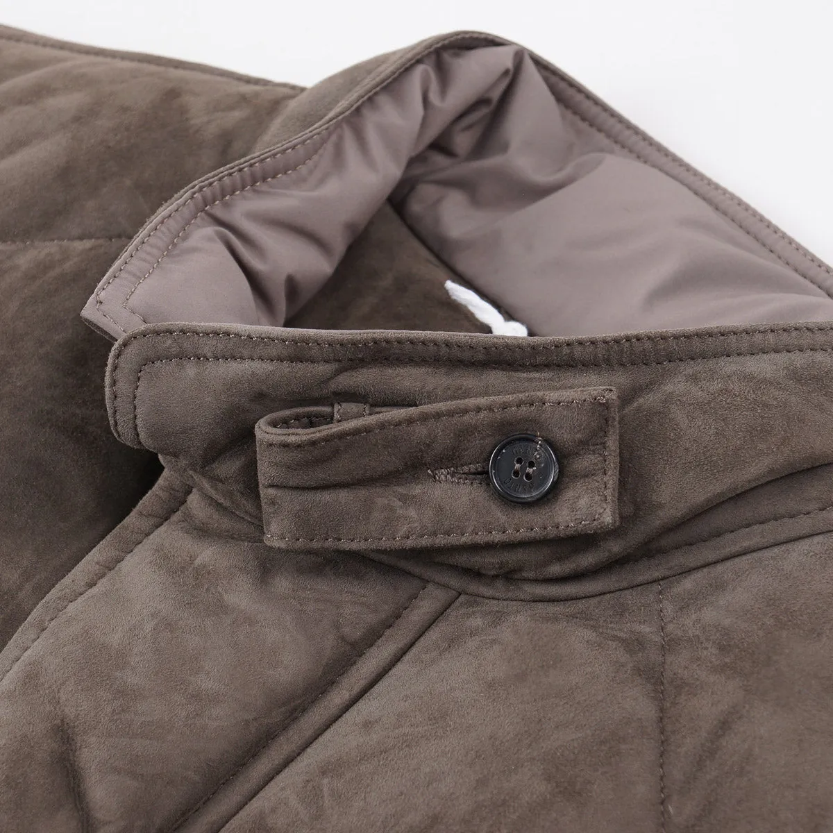 Manto Down-Filled Quilted Suede Jacket