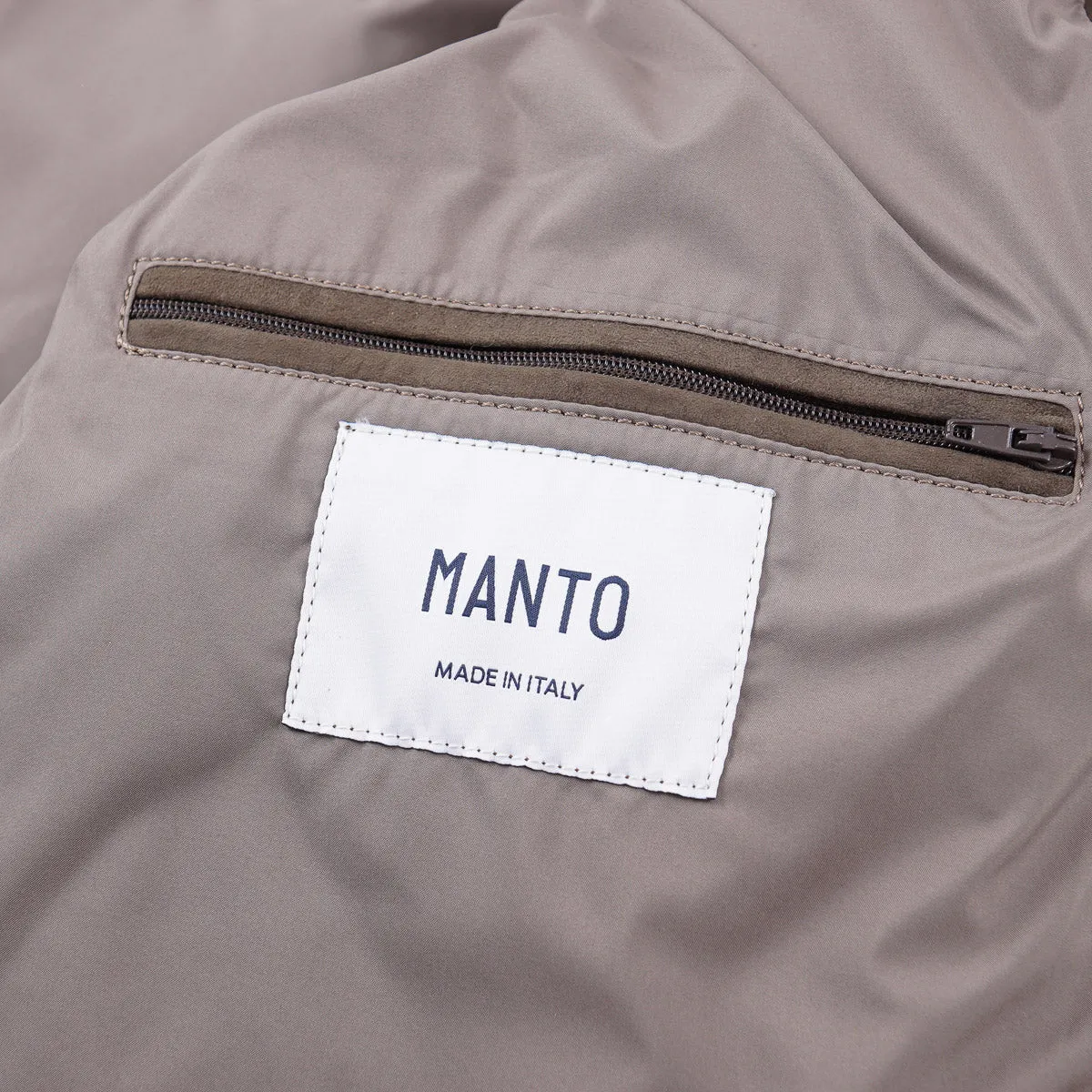 Manto Down-Filled Quilted Suede Jacket