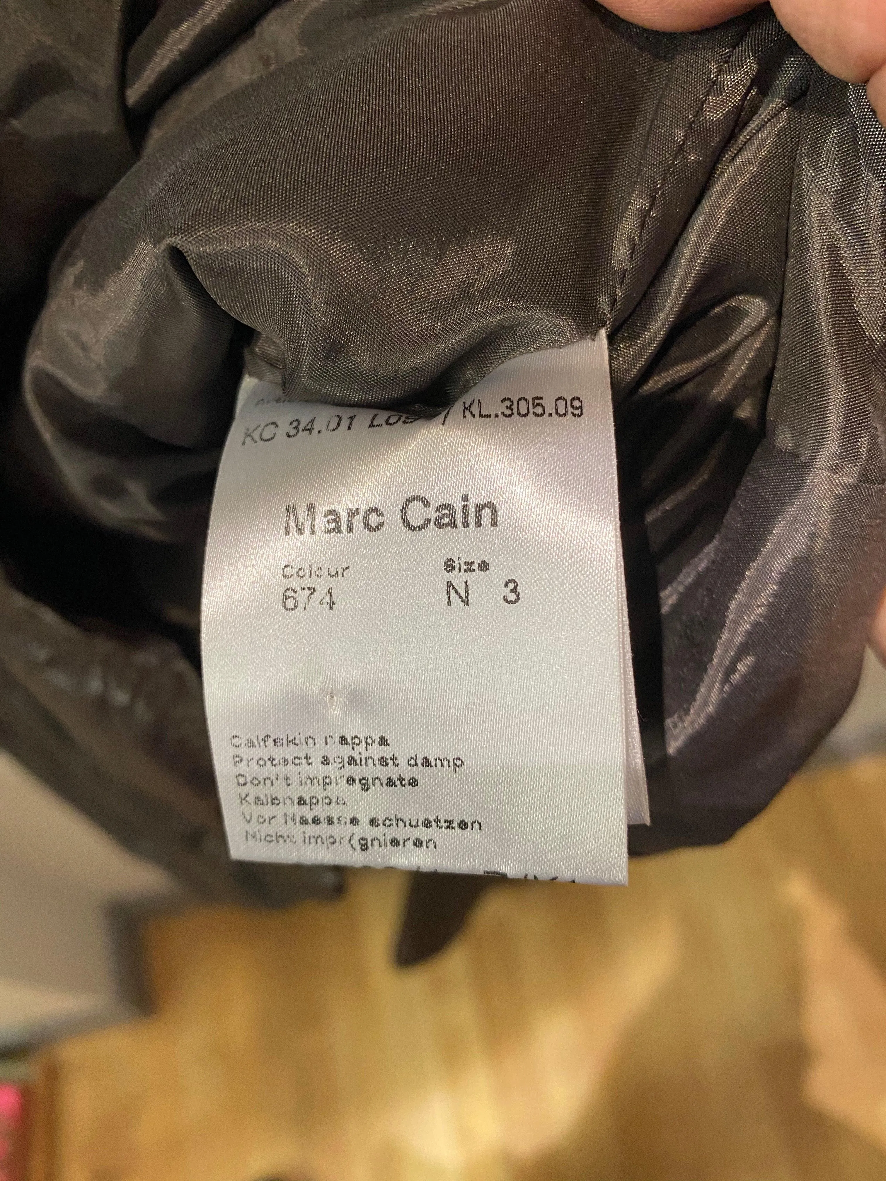 Marc Cain Brown Leather Jacket Size N3 (UK12)