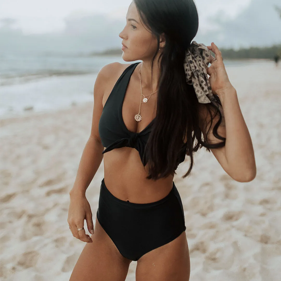 Matte Black High-Waisted Bottoms