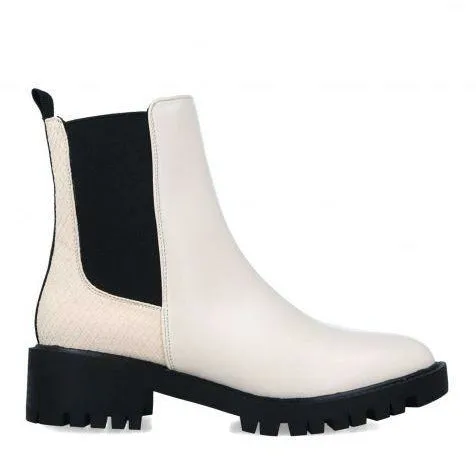 Menbur Sylvana White Chelsea Boot