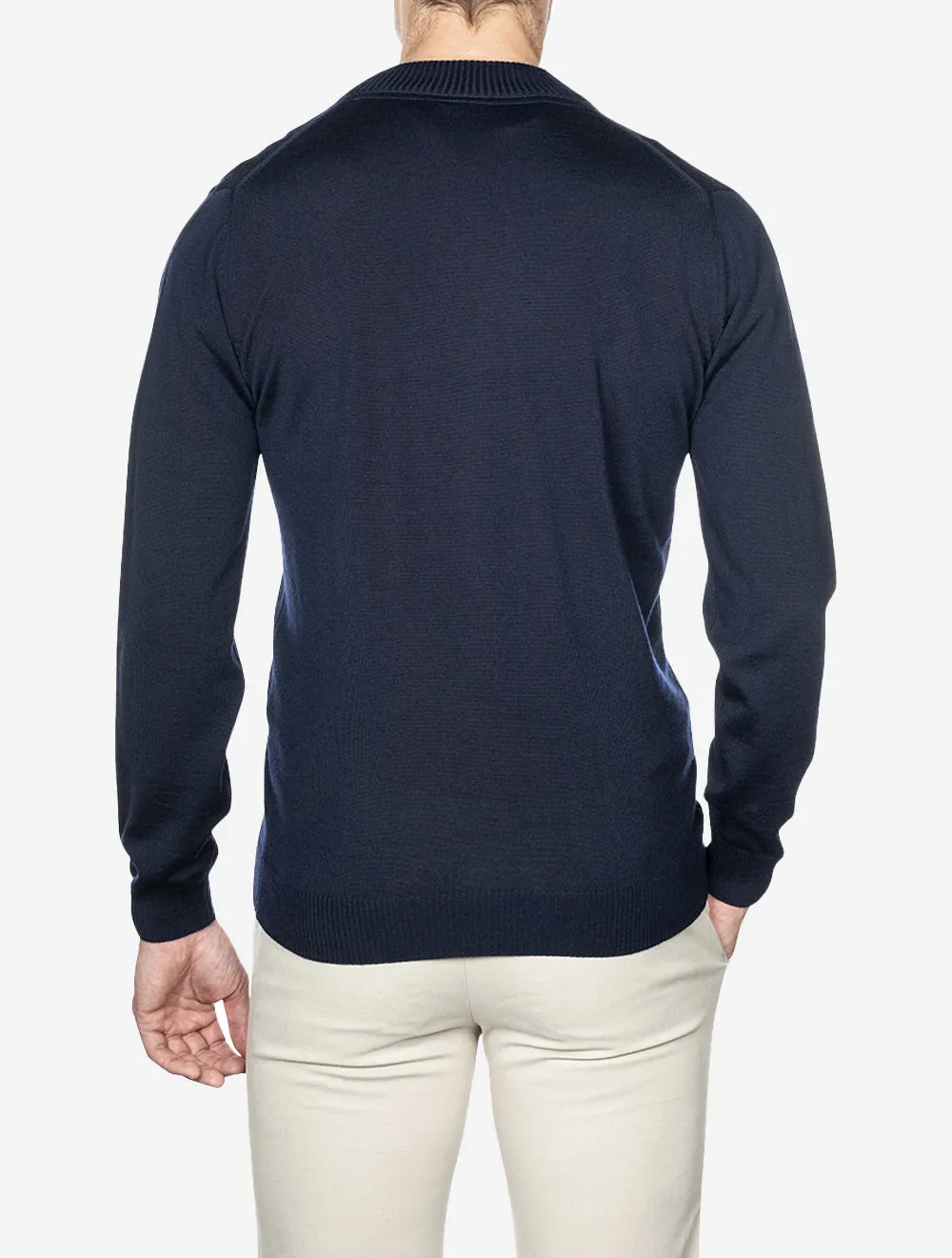 Merino Half Zip Navy