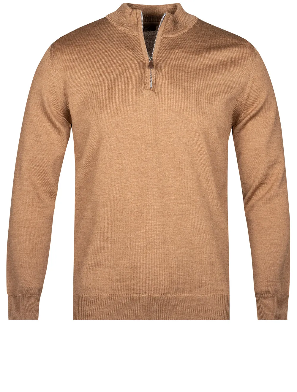 Merino Wool Halfzip Tan