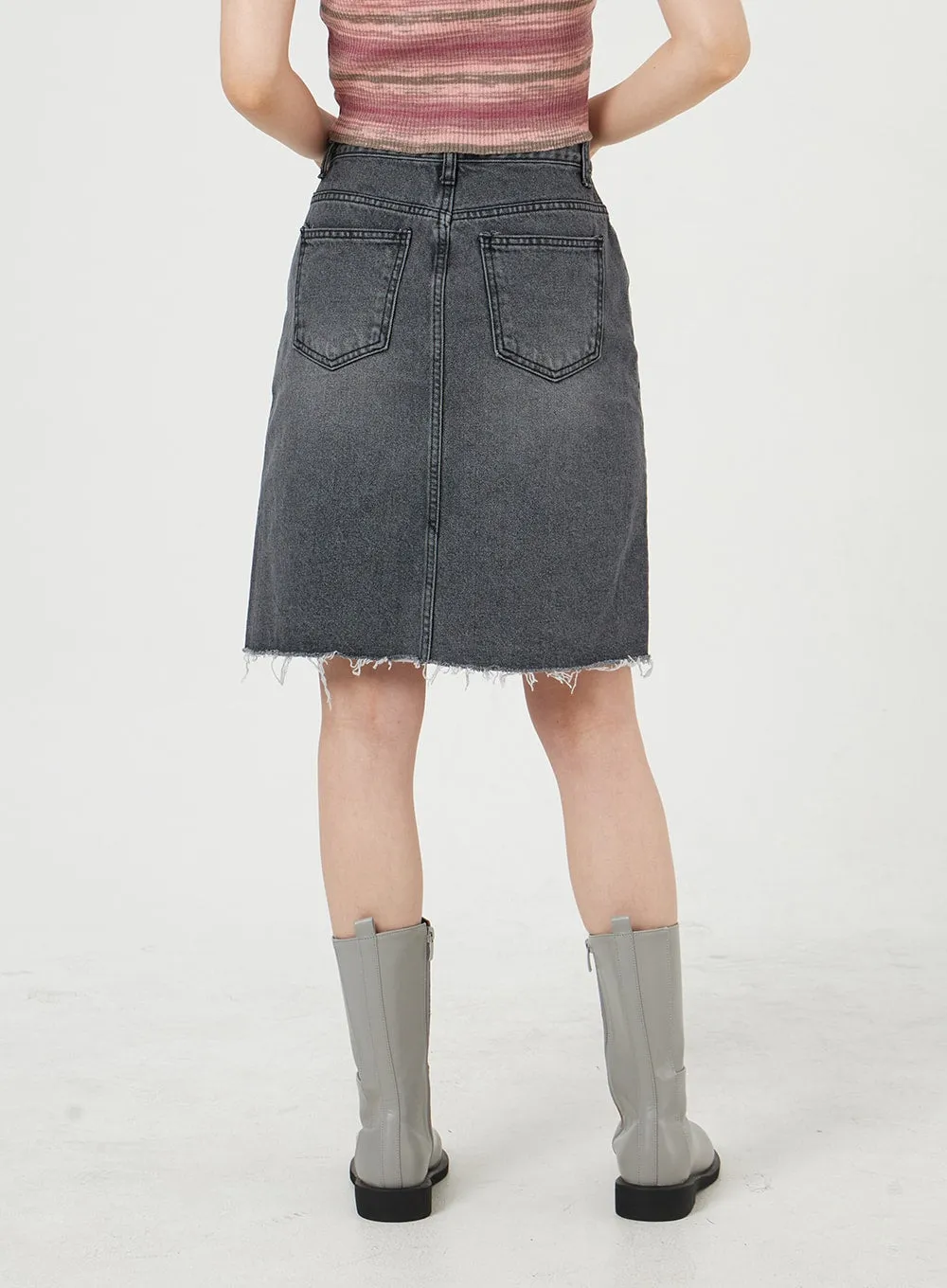 Midi Denim Skirt OM328