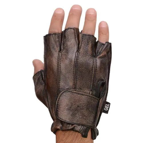 Milwaukee Leather MG7561 Men's Premium Brown Leather Gel Padded Palm