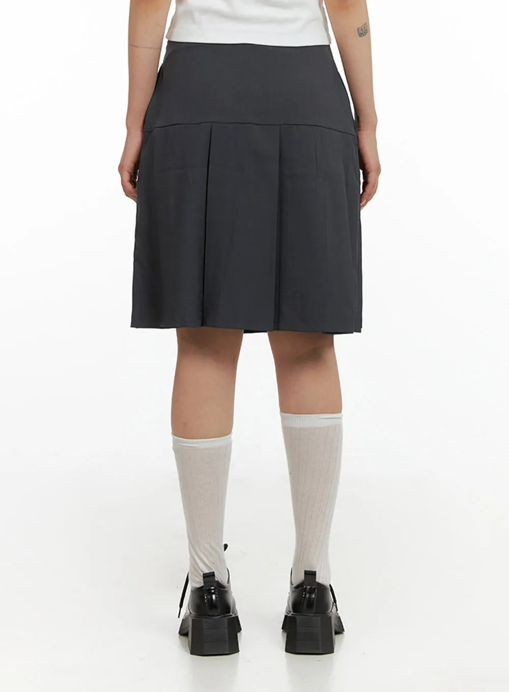 Minimal Pleated Midi Skirt CL415