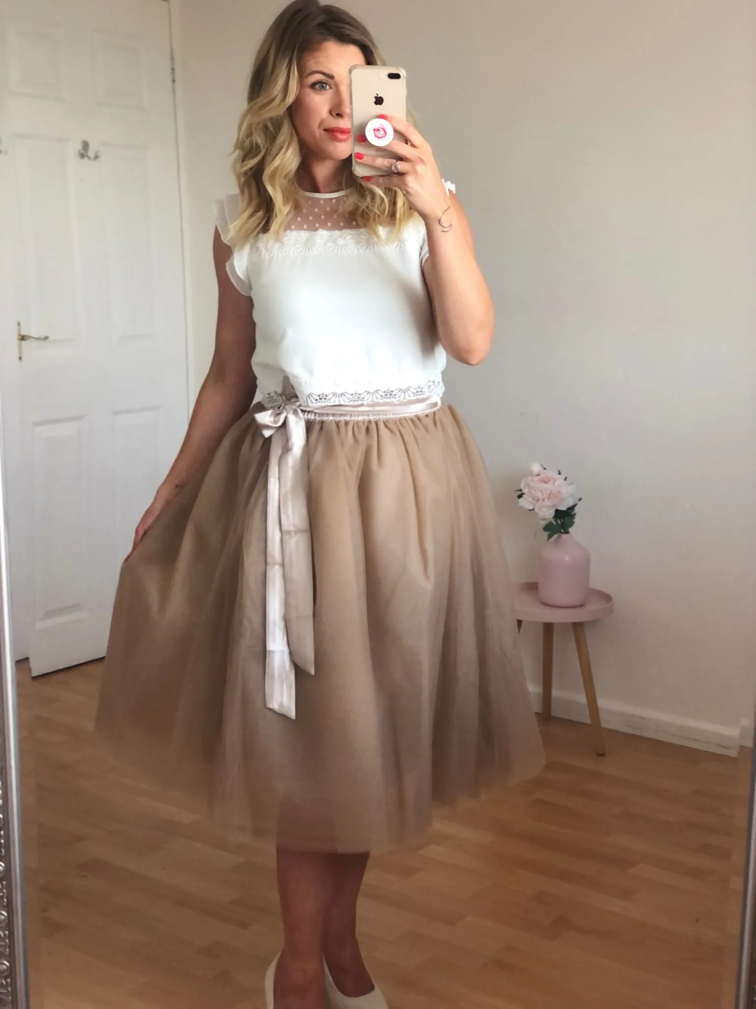 Mink Midi Tulle Skirt