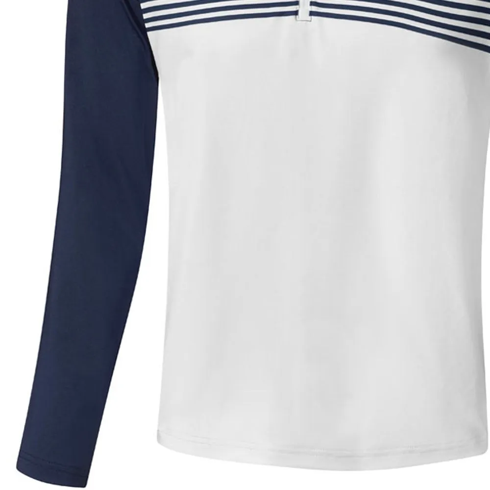 Mizuno Breeze Elite Stripe 1/4 Zip Pullover - Deep Navy