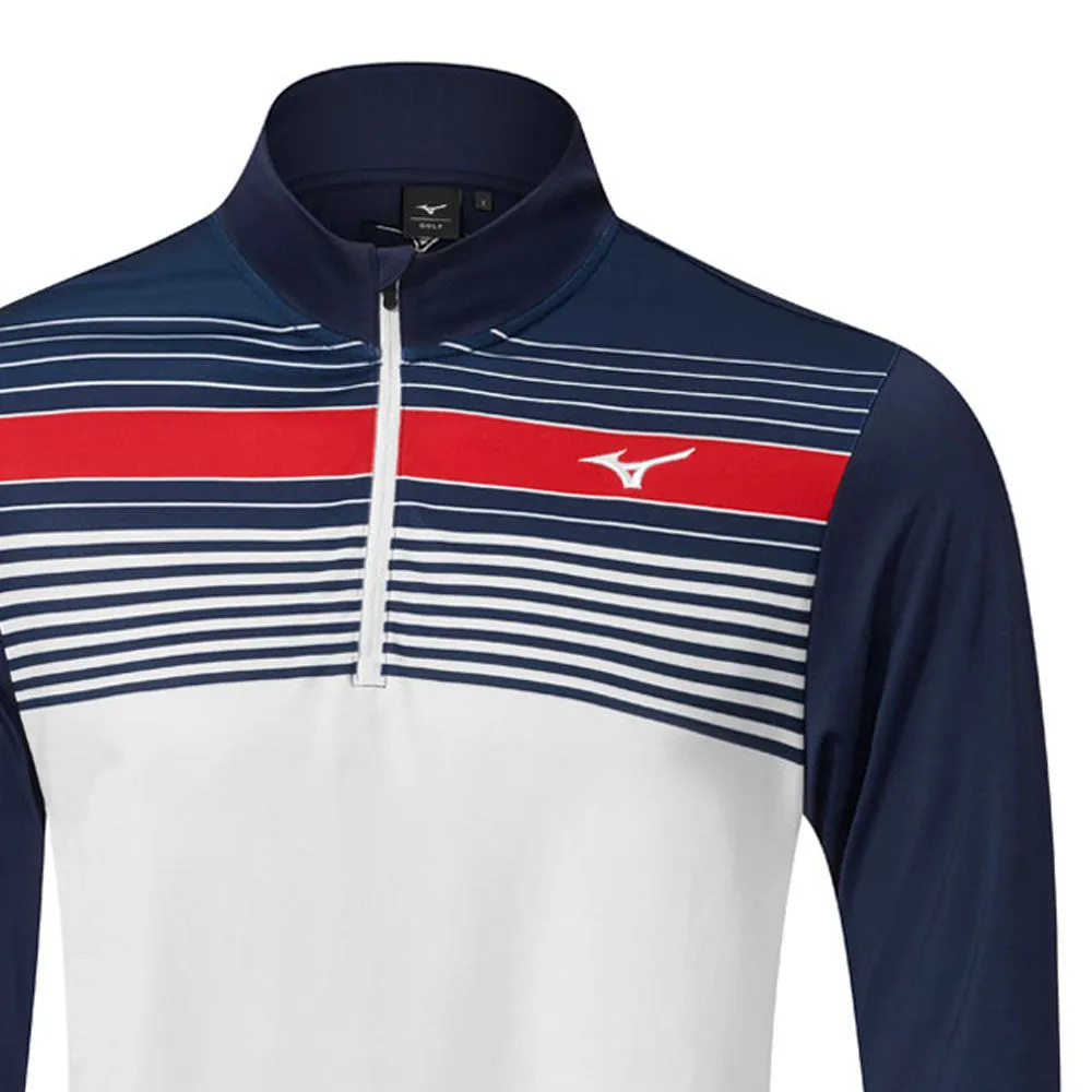 Mizuno Breeze Elite Stripe 1/4 Zip Pullover - Deep Navy