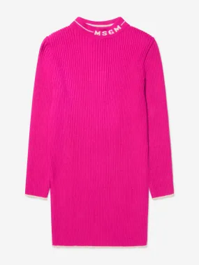 MSGM Girls Wool Knitted Long Sleeve Dress