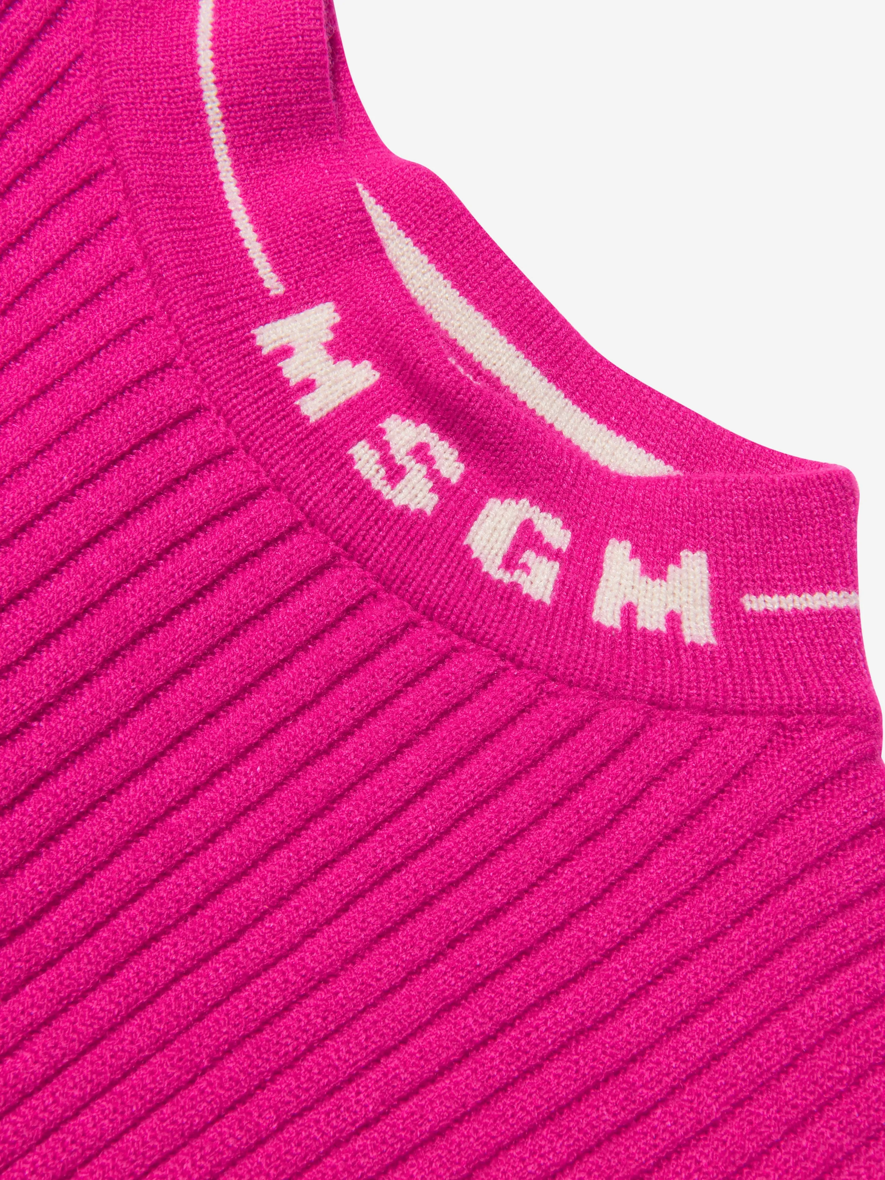 MSGM Girls Wool Knitted Long Sleeve Dress