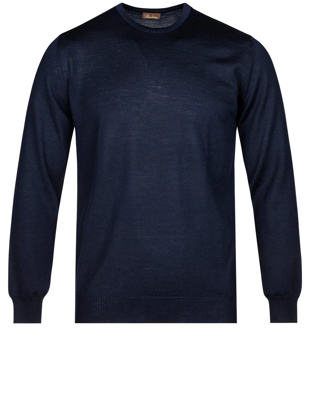 Navy Crew Neck Merino Wool Jumper