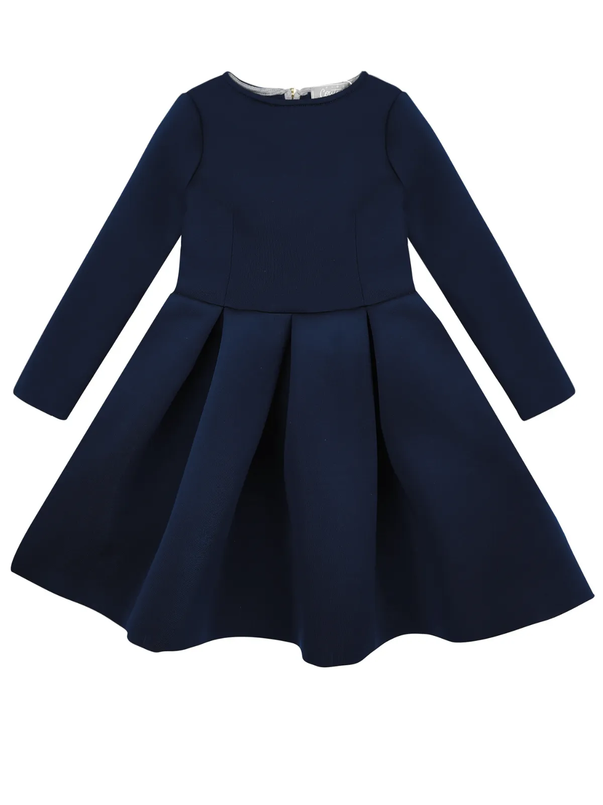 Navy Pleated Midi Dress by Kids Couture