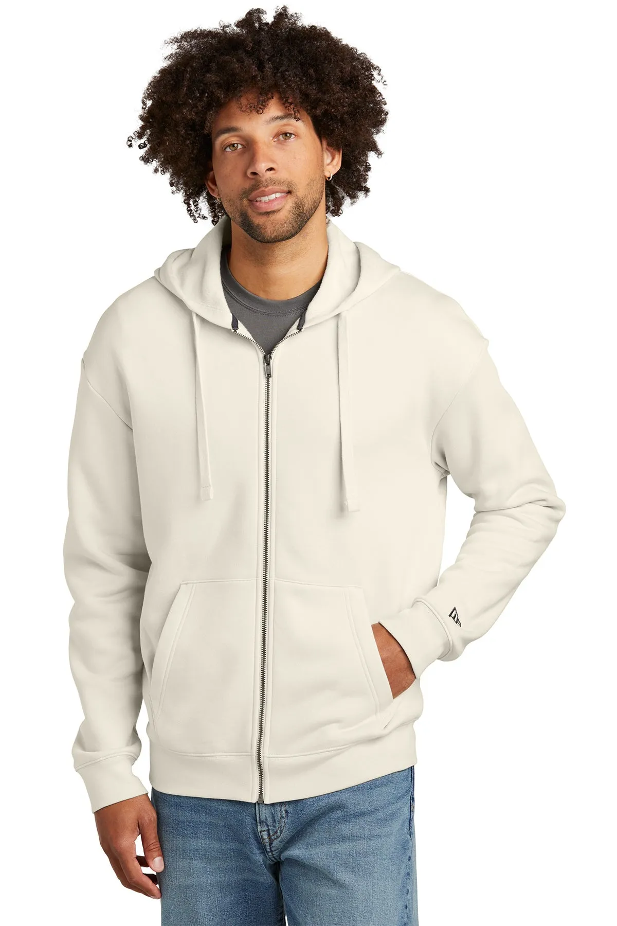 New Era Heritage Fleece Full-Zip Custom Hoodies, Soft Beige