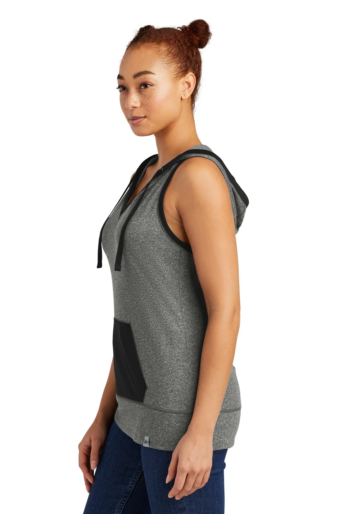 New Era Ladies Heritage Blend Customized Hoodies, Tank Black Twist/ Black