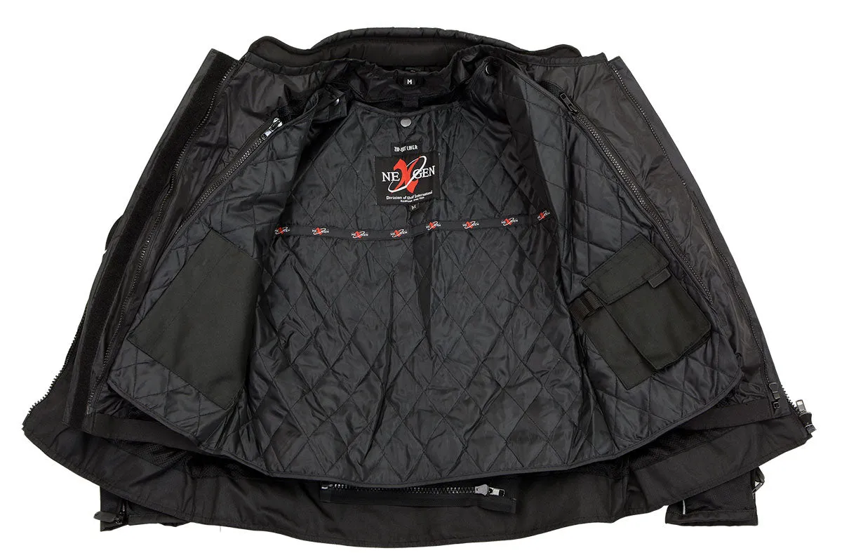 NexGen SH2376 Women's Black and Grey Nylon with Mesh Armored Racer Jacket with Built in Rain Jacket