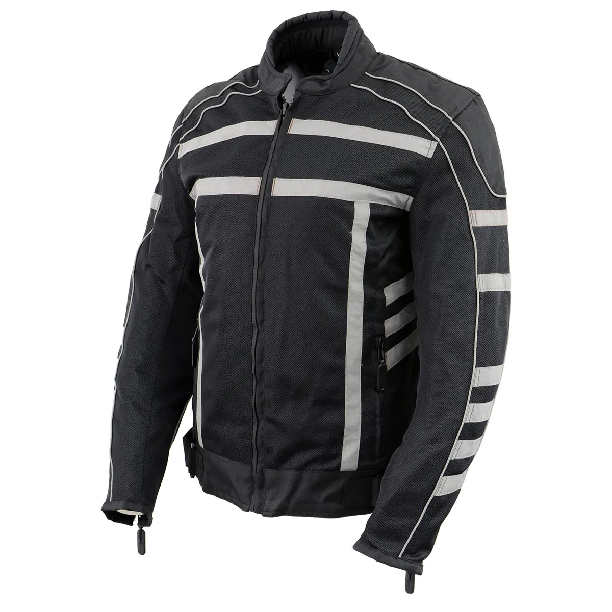 NexGen SH2376 Women's Black and Grey Nylon with Mesh Armored Racer Jacket with Built in Rain Jacket