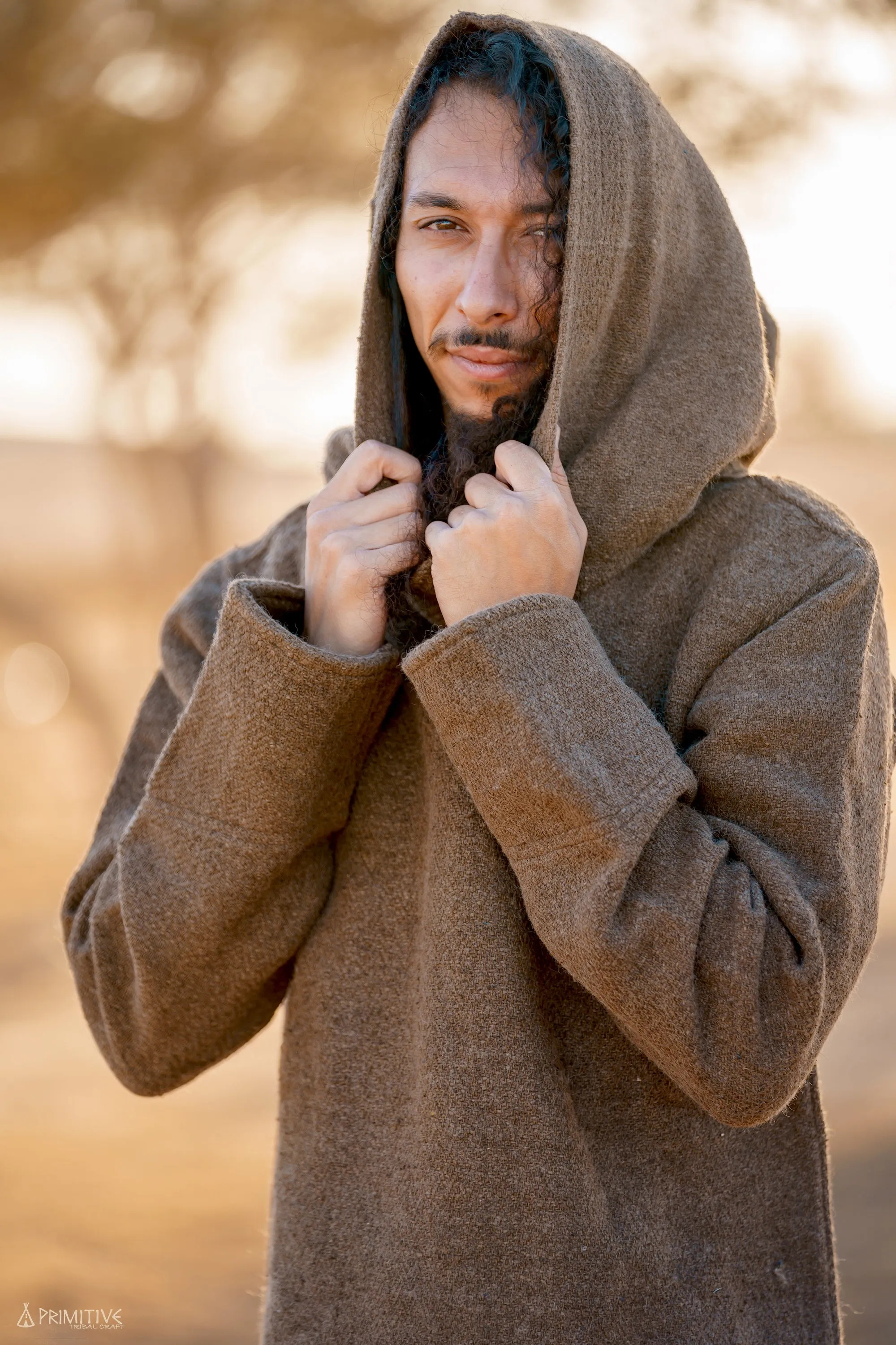 Nomad Pullover with Hoodie ⫸ Handwoven Hemp Wool