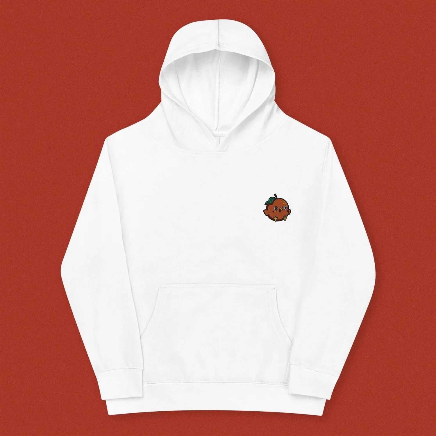 Orange Chicken Embroidered Kids Hoodie