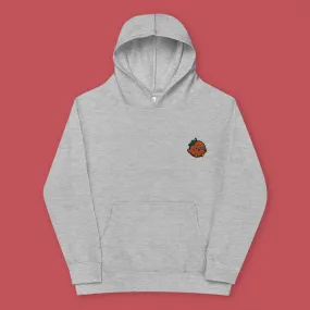 Orange Chicken Embroidered Kids Hoodie