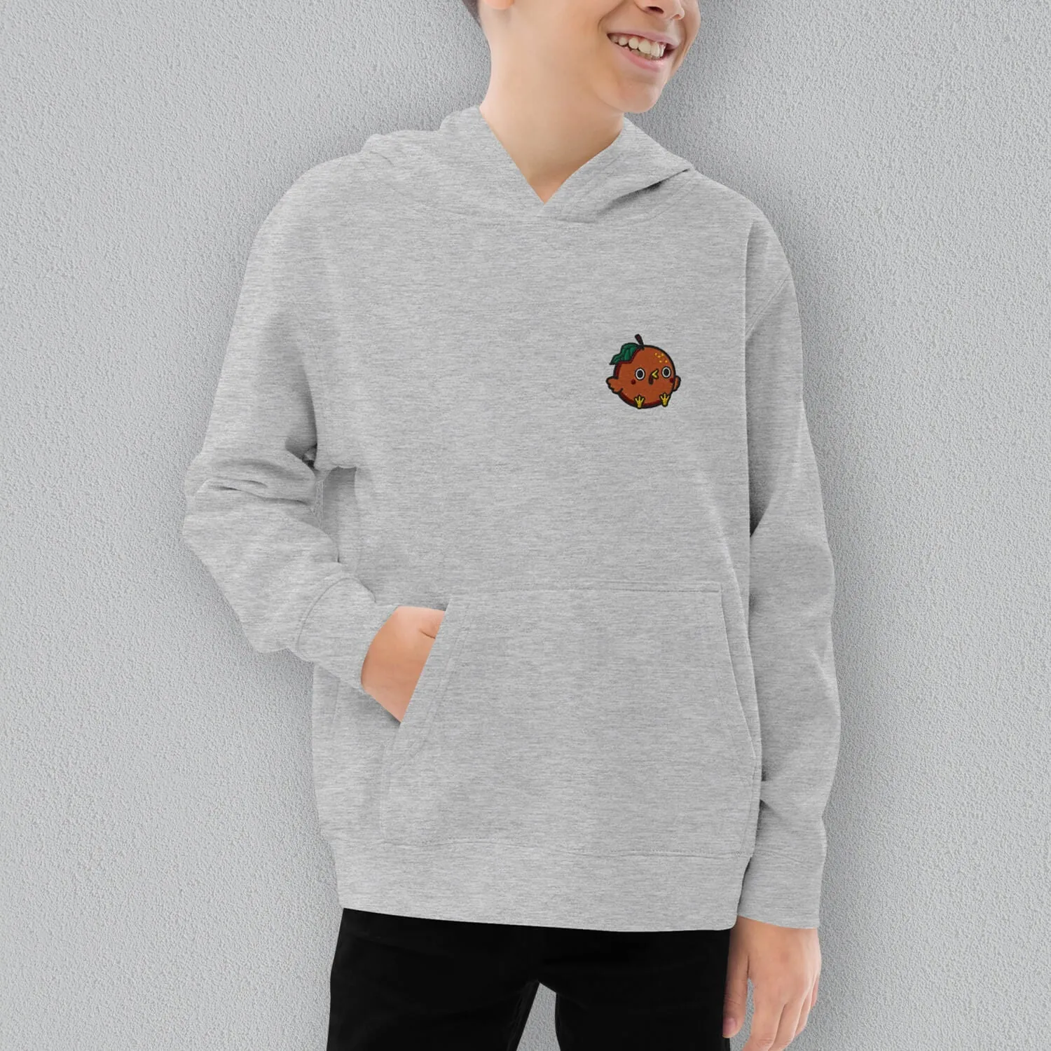 Orange Chicken Embroidered Kids Hoodie