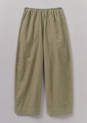 Organic Cord Barrel Leg Pants | Green Stone