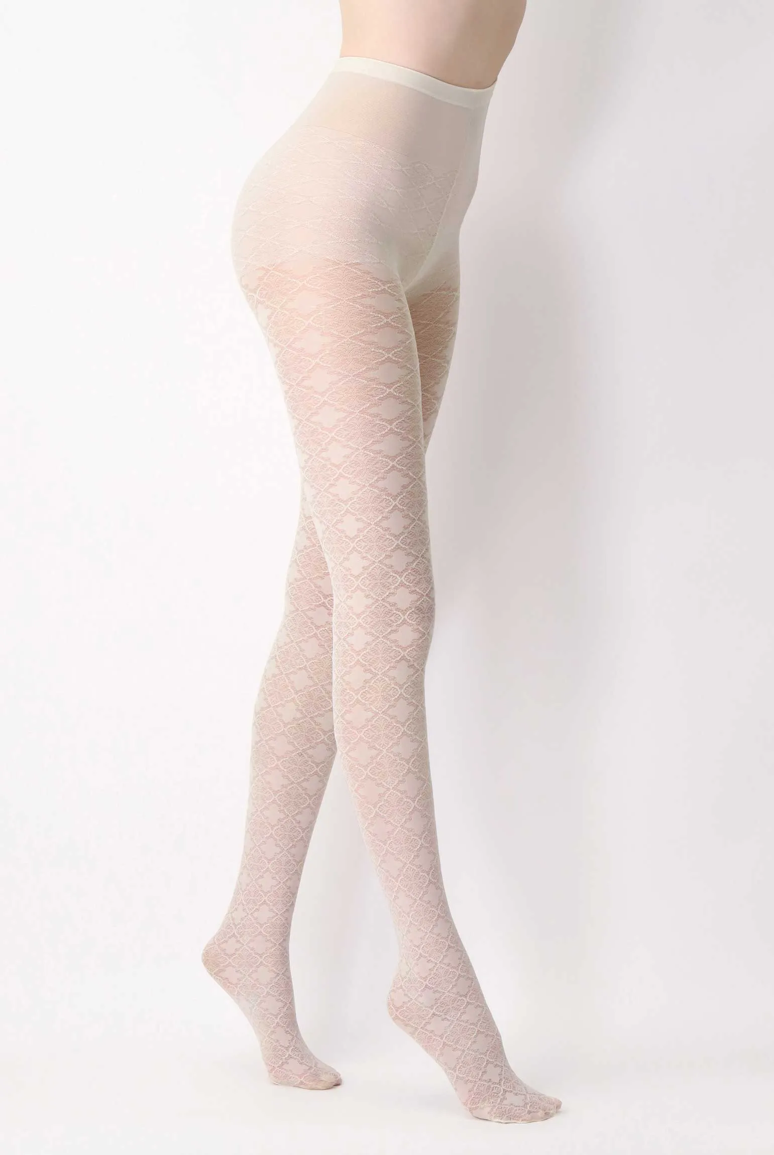 Oroblu Jacquard Lace Pattern Semi Sheer Tights