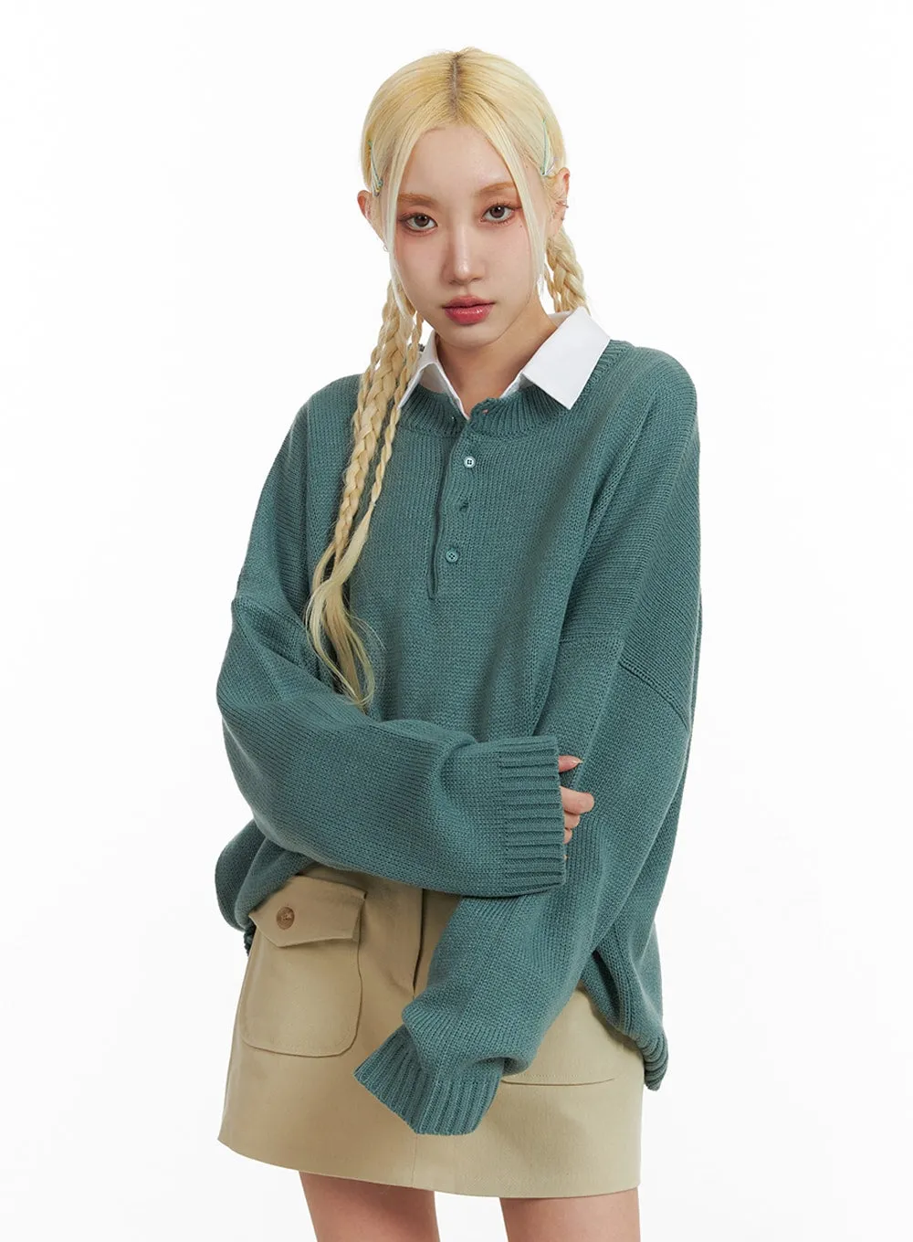 Oversized Knit Sweater IF408