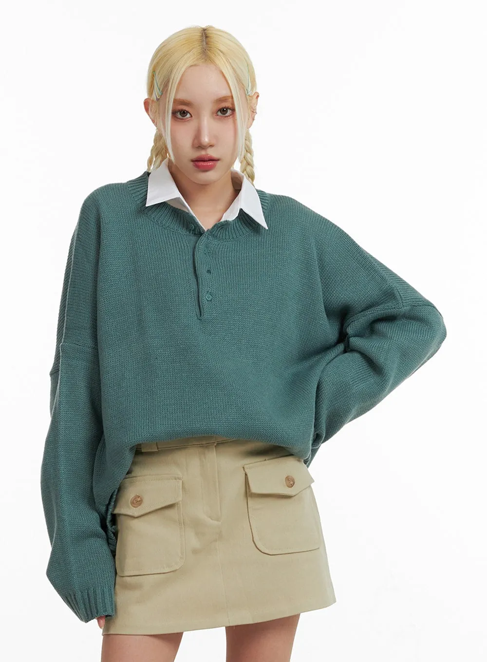 Oversized Knit Sweater IF408