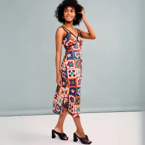 Paros Patchwork Midi Dress