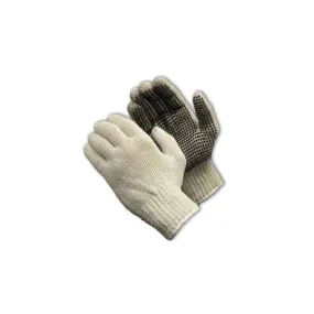 PIP 37-C110PC-BK 7-Gauge Seamless Knit Cotton/Polyester Glove with PVC Palm Coating, Natural, 1 Dozen