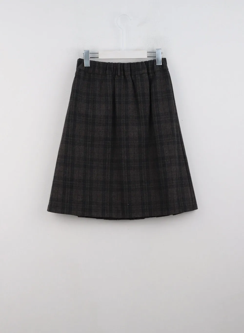 Plaid Pleated Midi Skirt CN328