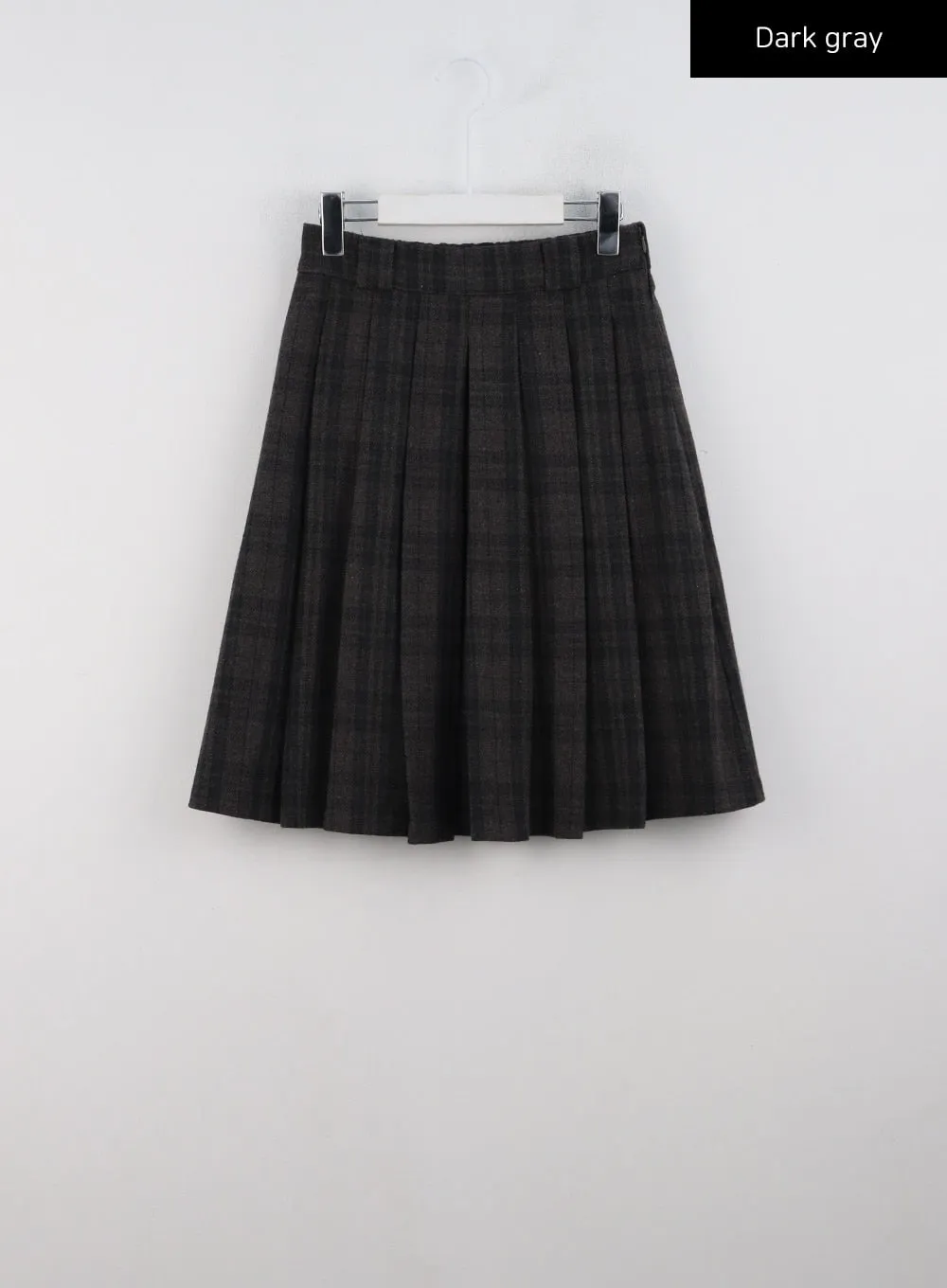 Plaid Pleated Midi Skirt CN328