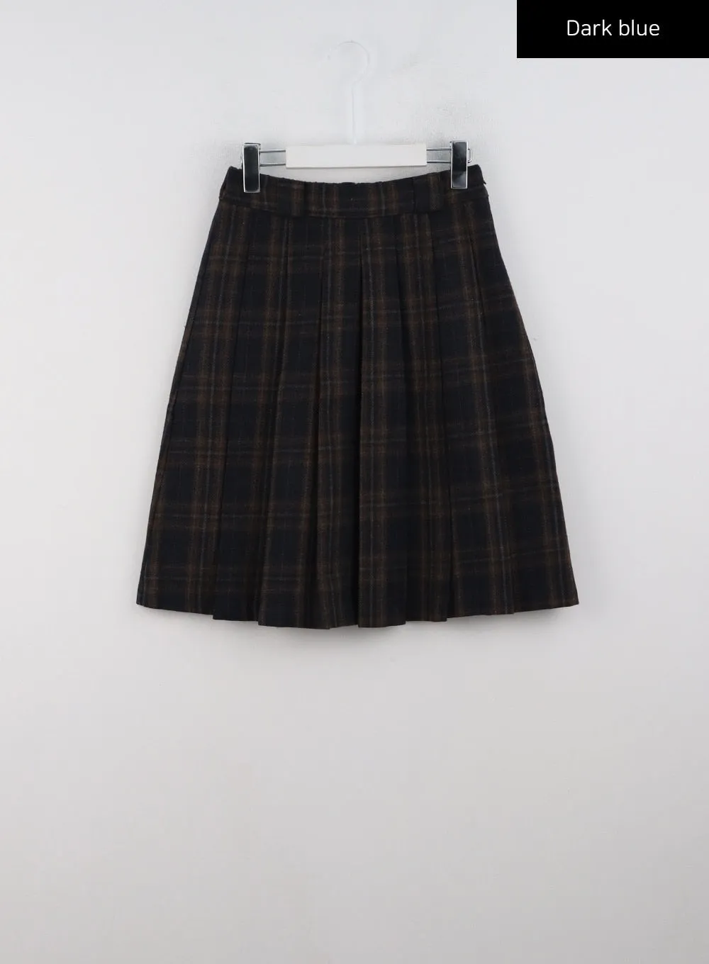 Plaid Pleated Midi Skirt CN328